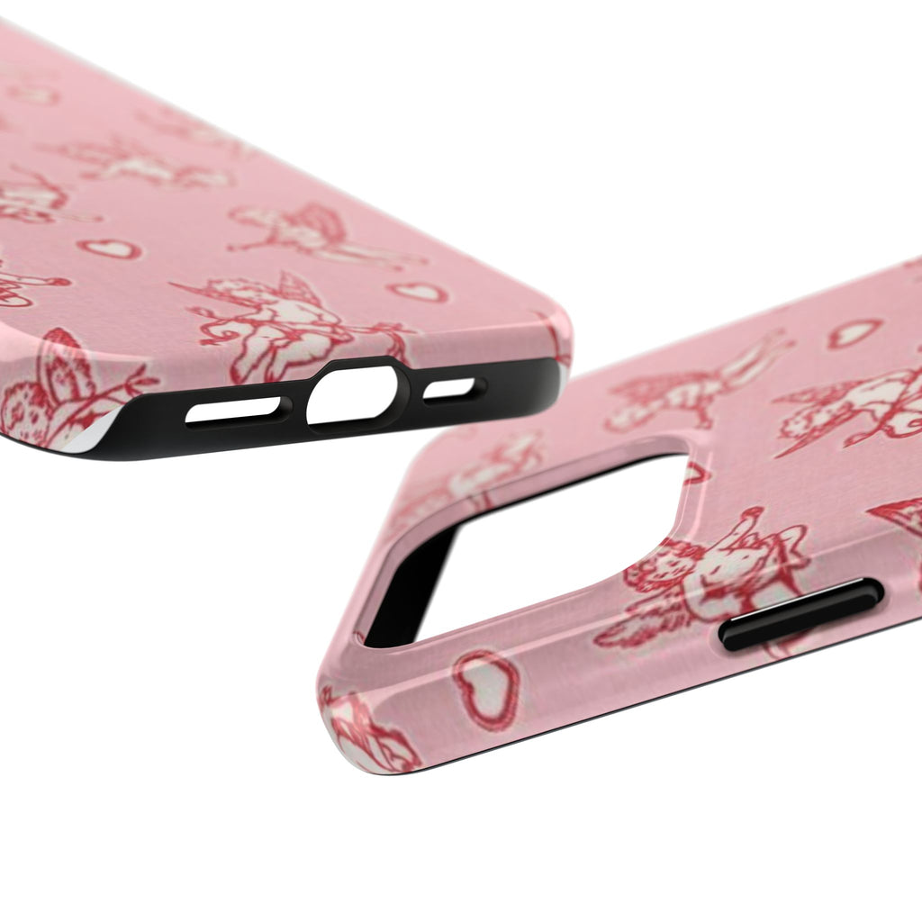 Pink Cupid Pattern Tough Phone Case – Valentine’s Day Protective Case