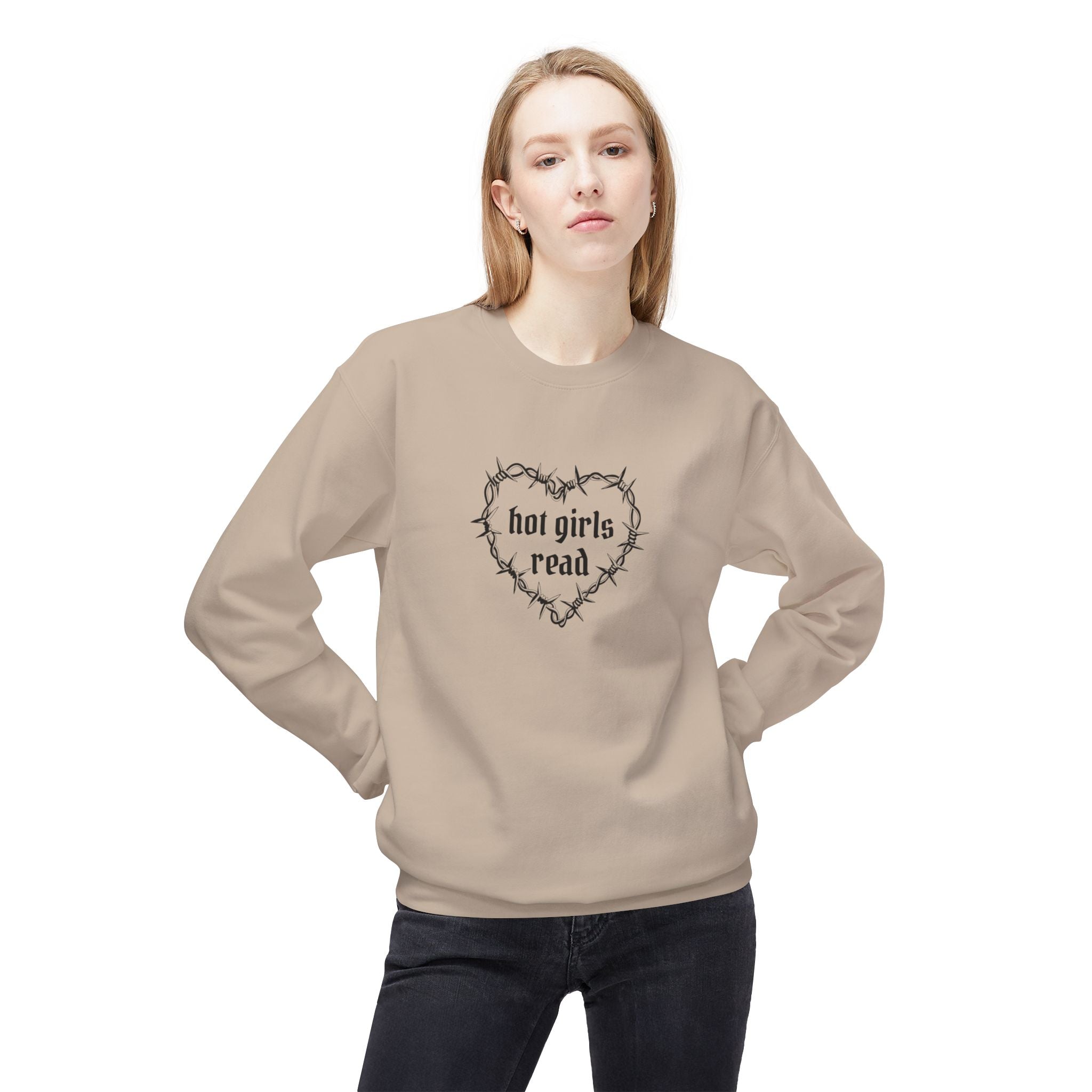 Hot Girls Read Crewneck Sweatshirt