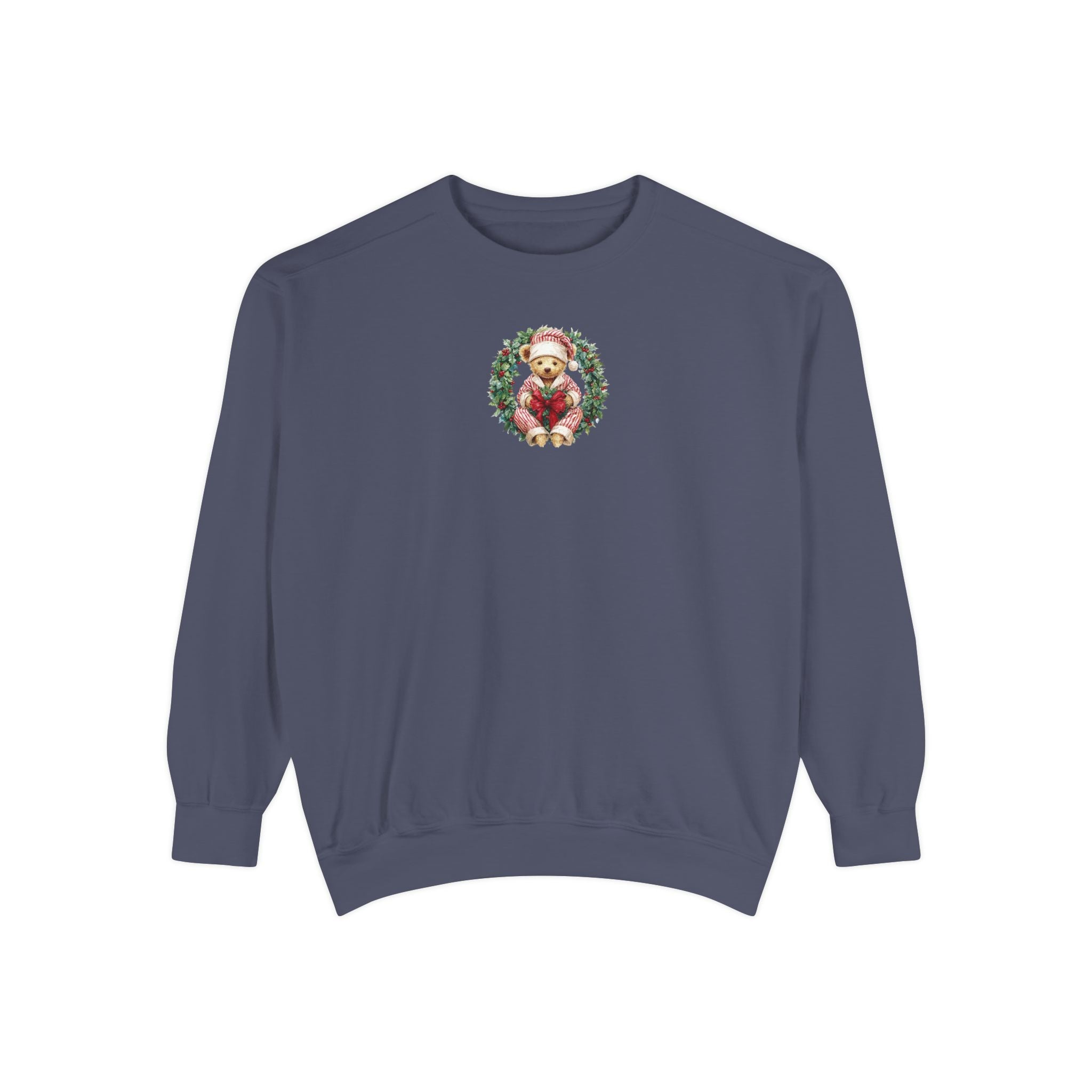 Comfort Color Christmas Teddy Wreath Sweatshirt