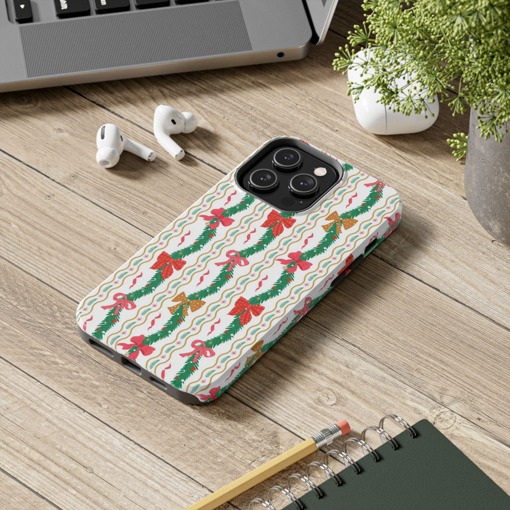 Festive Holiday Phone Cases with Cheerful Bows