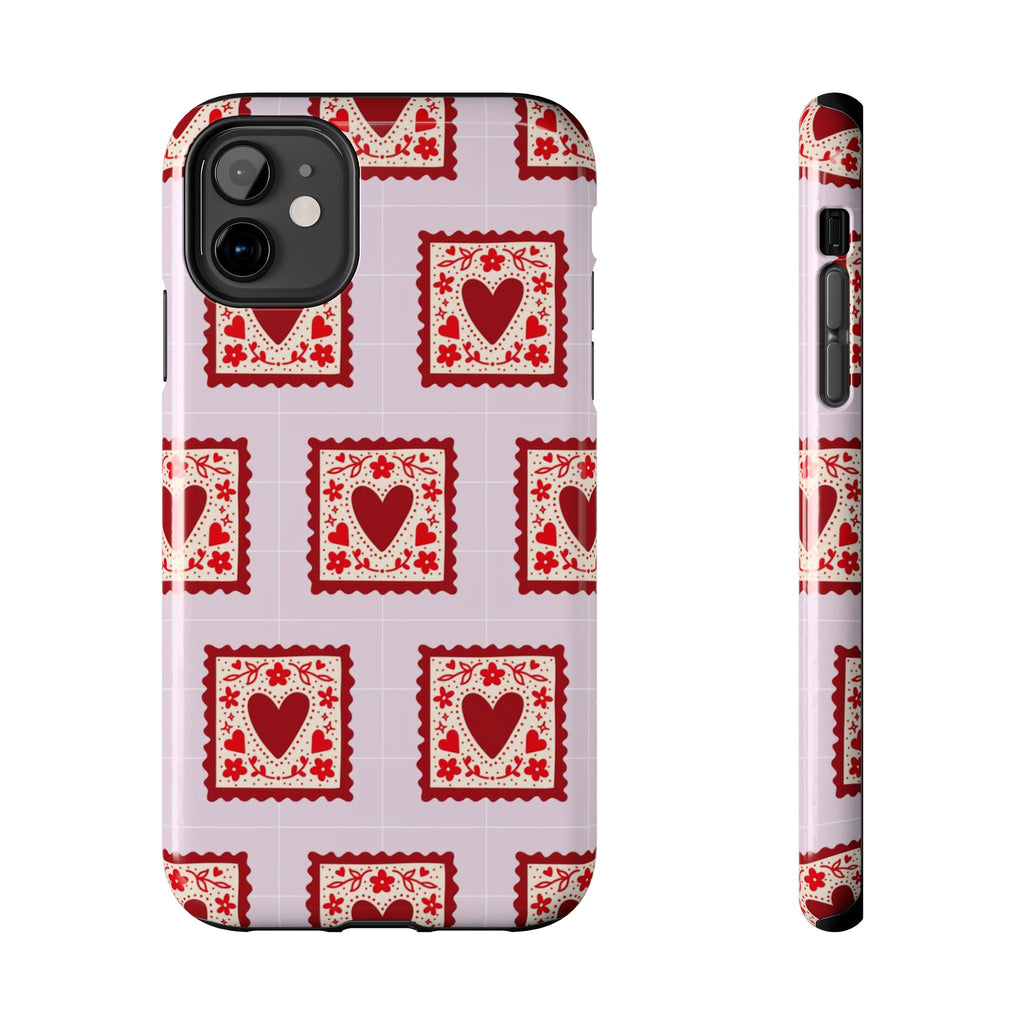 Red Heart Stamp Tough Phone Case
