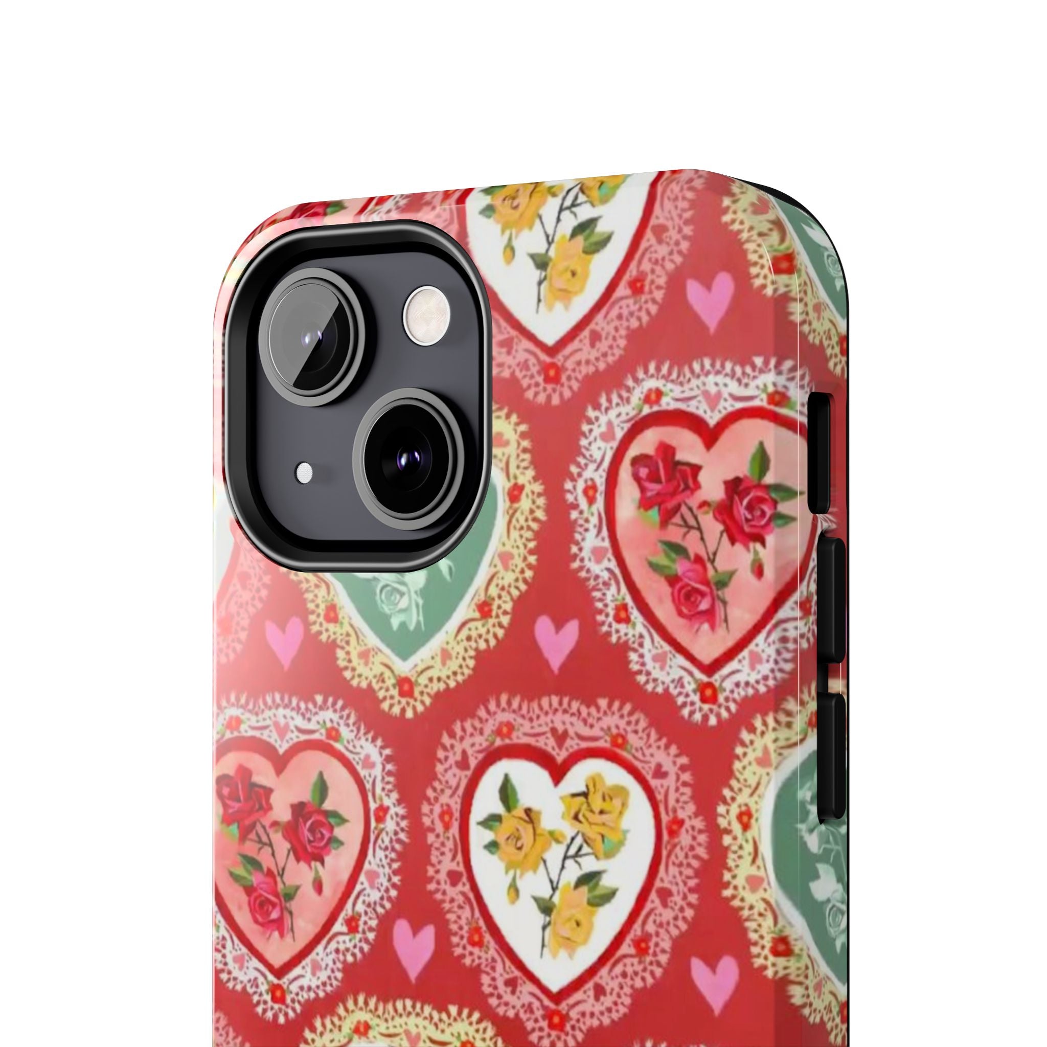 Vintage Floral Heart Tough Phone Case