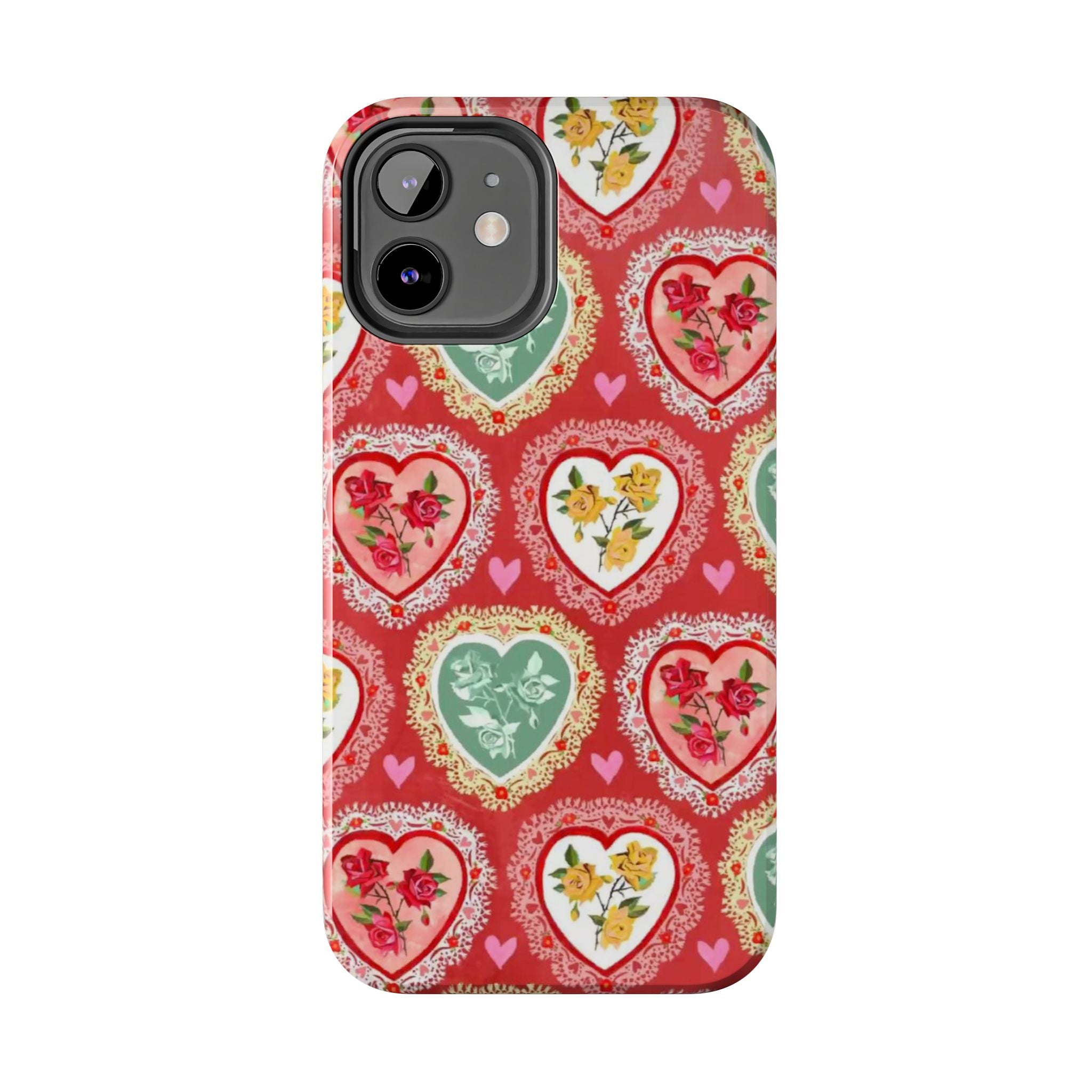 Vintage Floral Heart Tough Phone Case