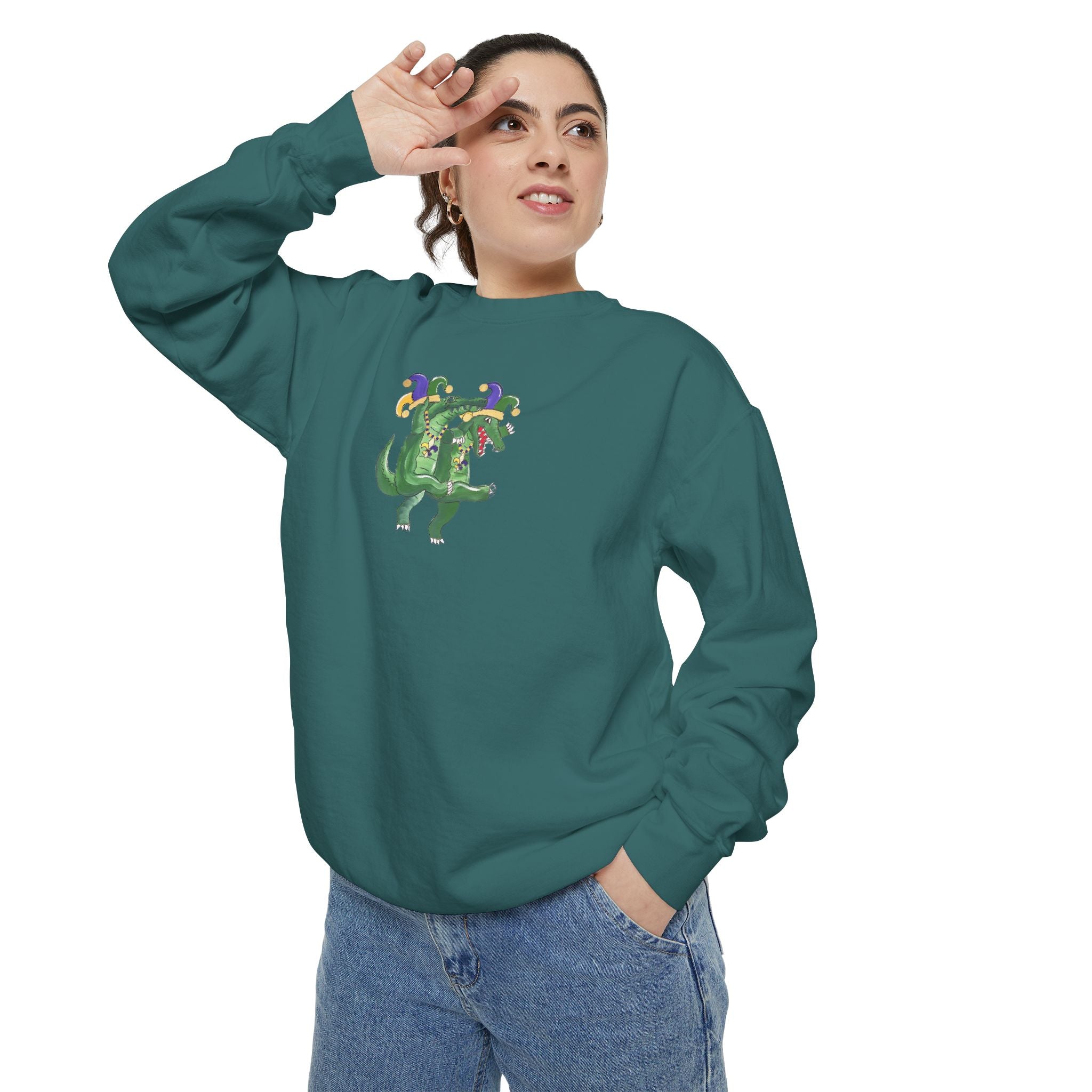 Mardi Gras Dancing Gator Crewneck Sweatshirt