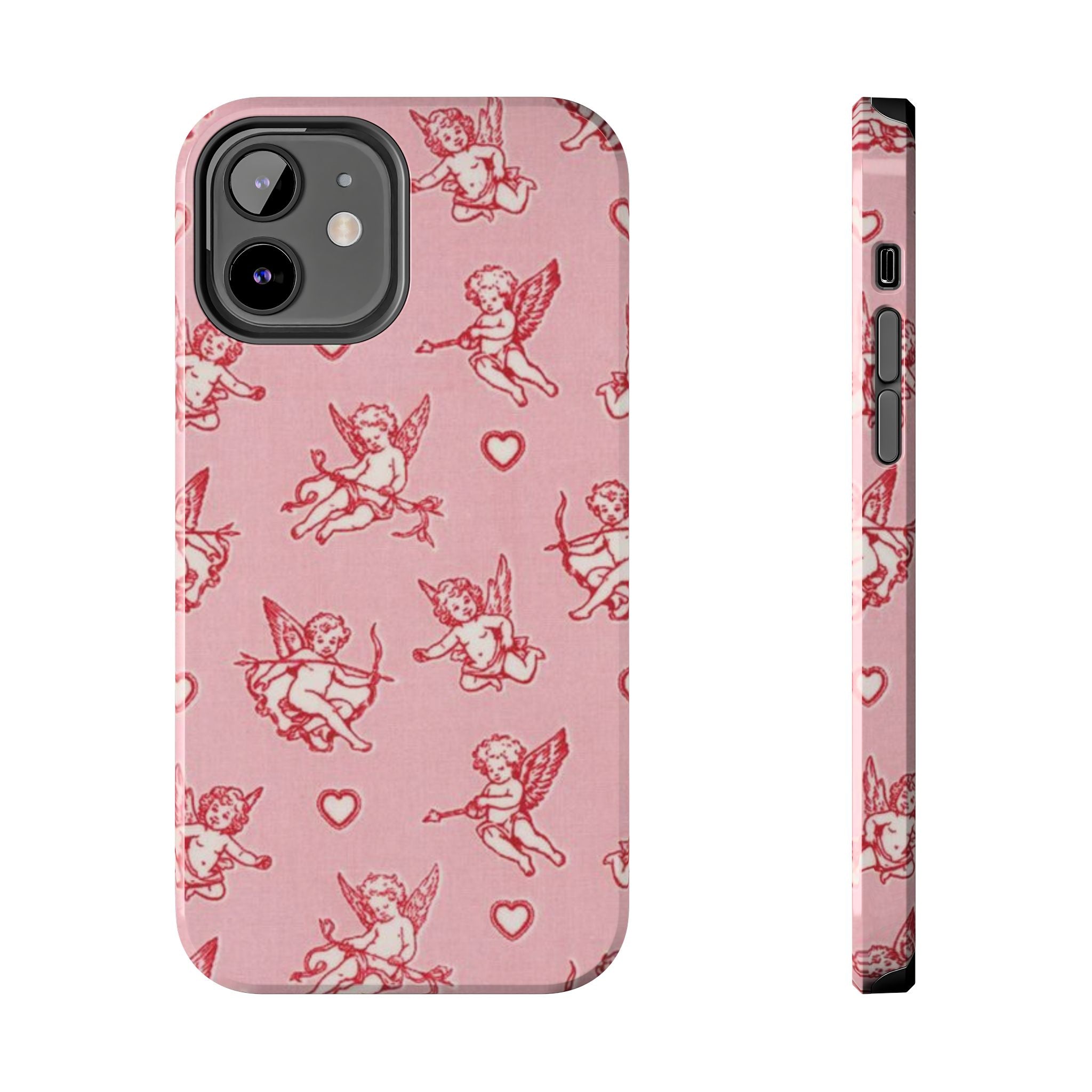 Pink Cupid Pattern Tough Phone Case – Valentine’s Day Protective Case