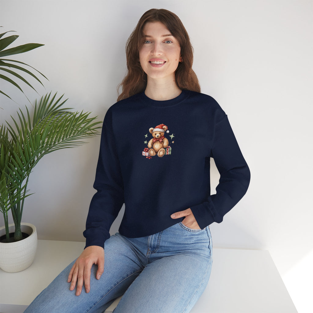 Christmas Teddy Sweatshirt – Cute Santa Bear Holiday Crewneck