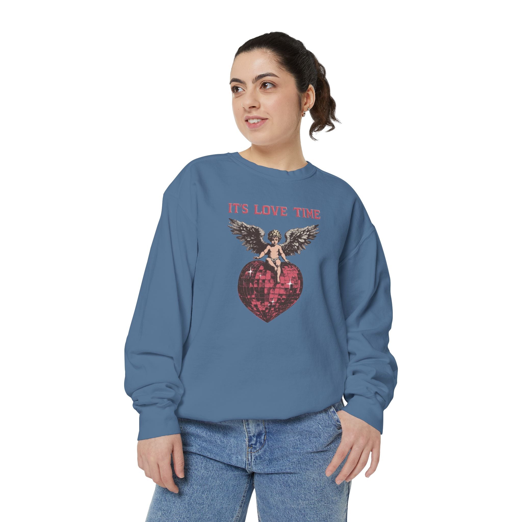 Valentine Angel Love Time Crewneck