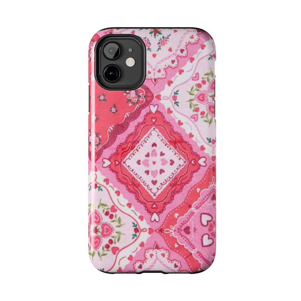 Pink Bandana Heart Tough Phone Case