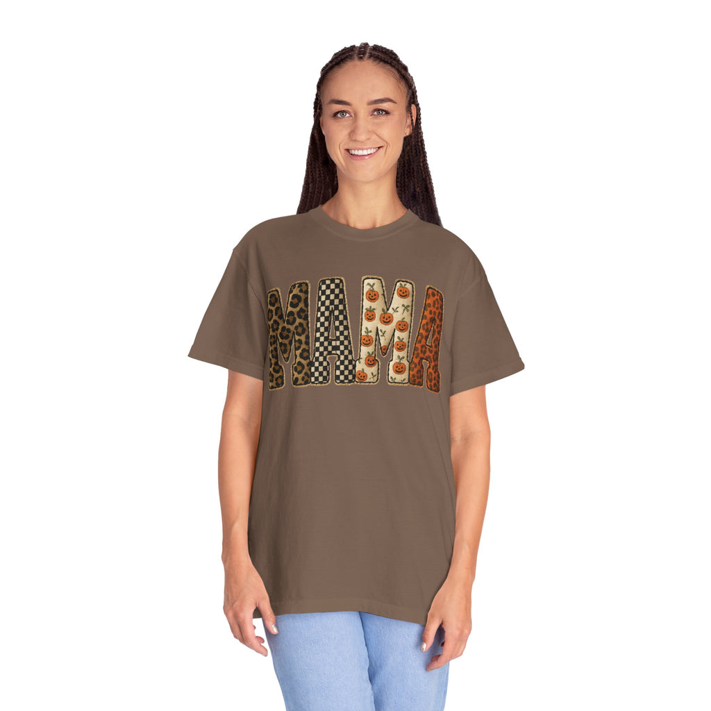 Mama Floral Garment-Dyed T-Shirt, Cute Gift for Moms, Casual Wear, Mother's Day, Family Celebrations, Everyday Comfort