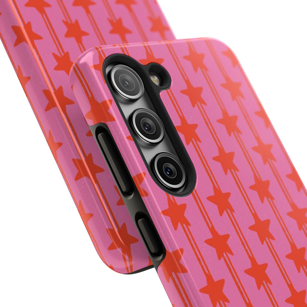 Pink Star Stripe Tough Phone Case