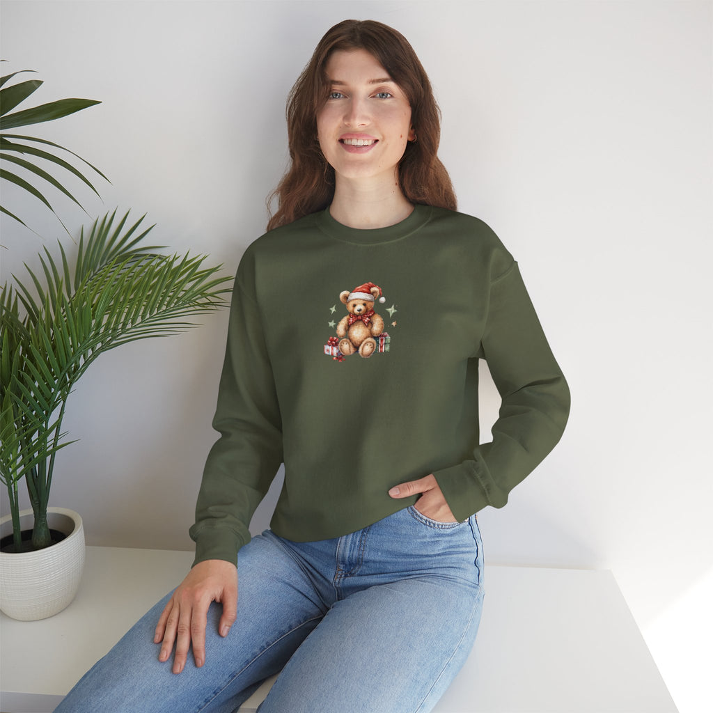 Christmas Teddy Sweatshirt – Cute Santa Bear Holiday Crewneck