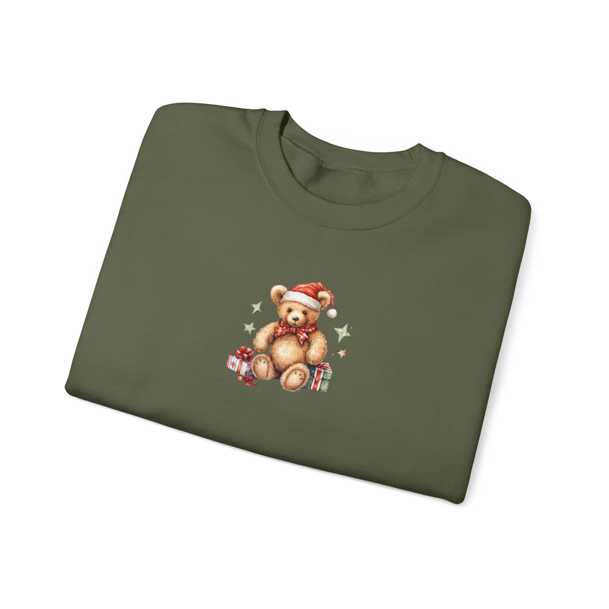 Christmas Teddy Sweatshirt – Cute Santa Bear Holiday Crewneck