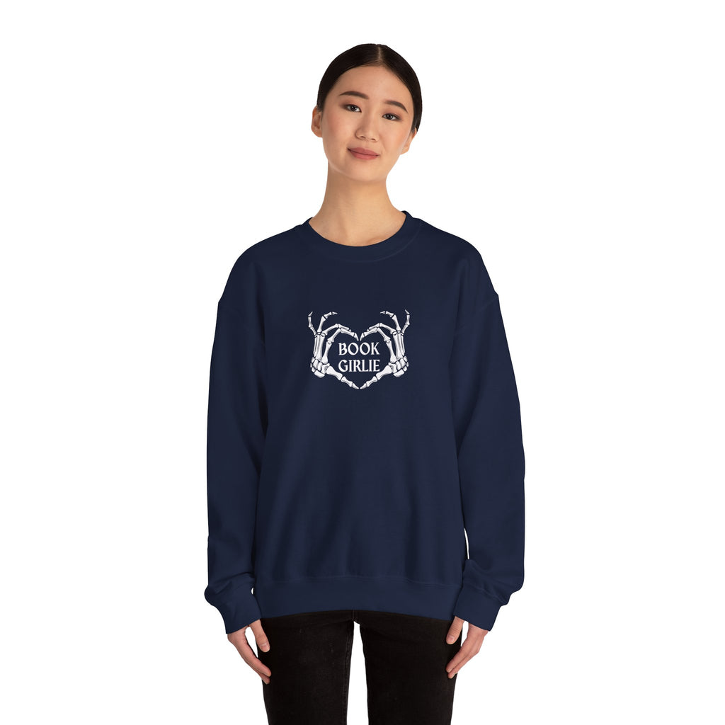 Book Girlie Skeleton Heart Crewneck Sweatshirt