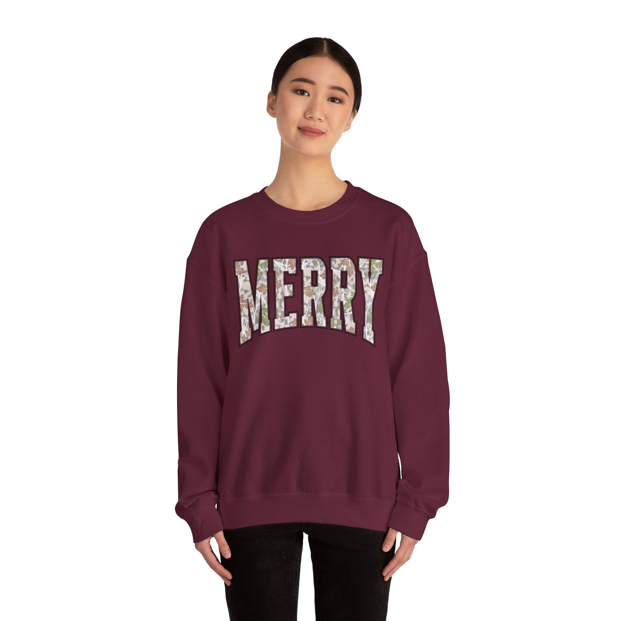 Merry Floral Crewneck Sweatshirt for the Holidays