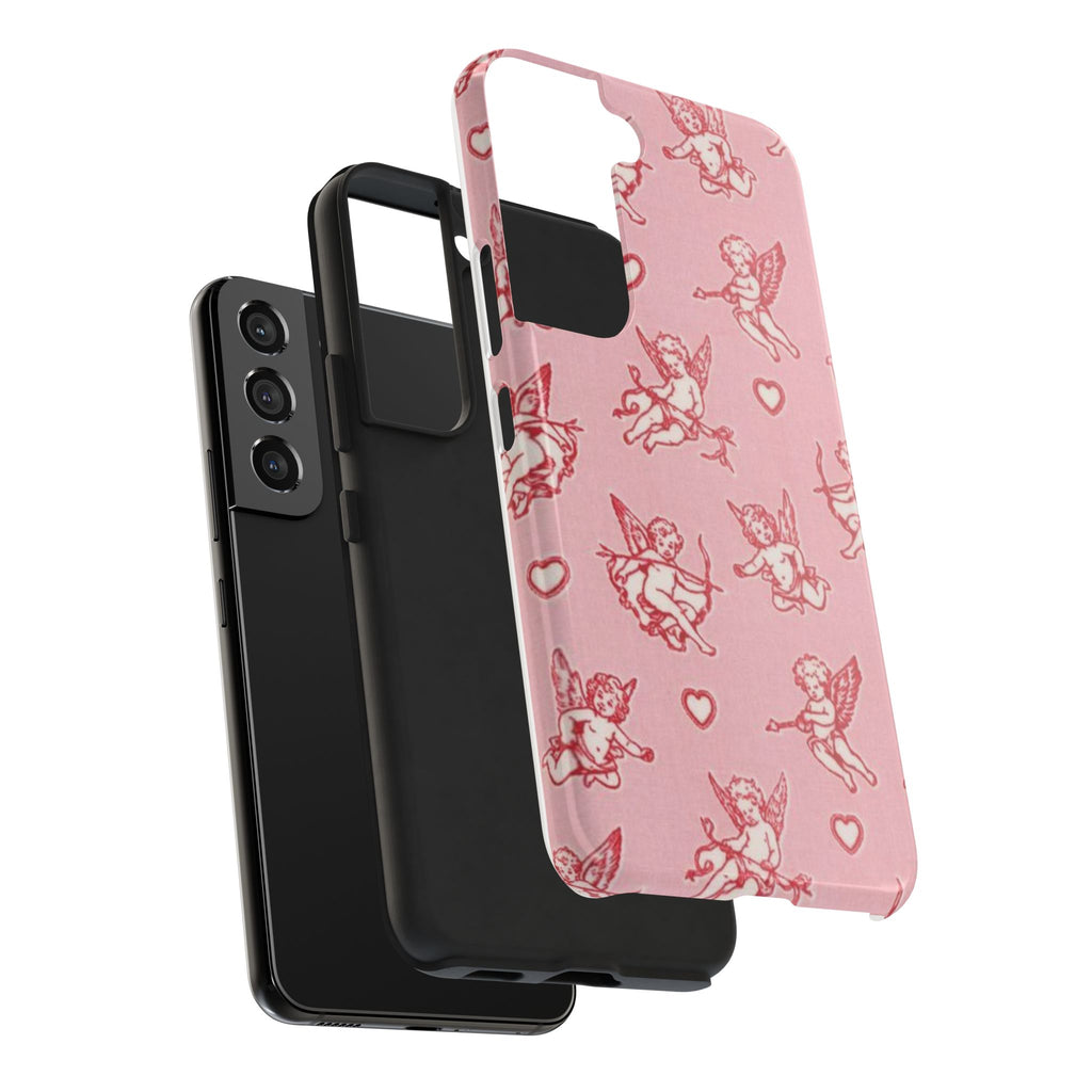 Pink Cupid Pattern Tough Phone Case – Valentine’s Day Protective Case
