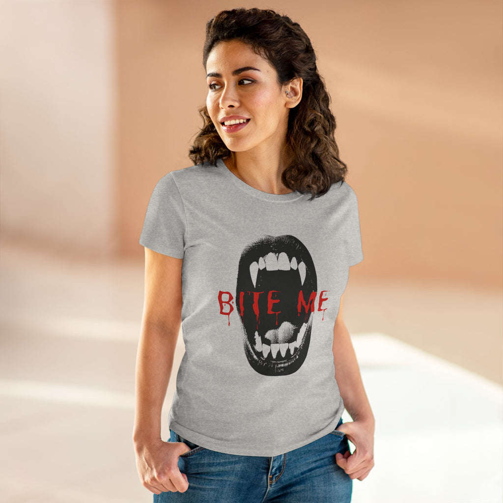Spooky Graphic Tee, Halloween Shirt, Bite Me Design T-Shirt, Casual Wear, Horror Fan Apparel, Unique Gift Idea