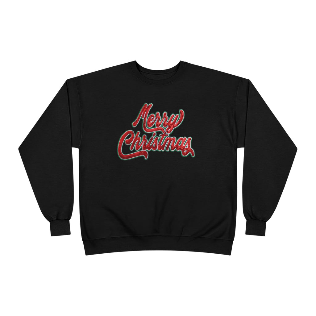 Merry Christmas Crewneck Sweatshirt — Retro Sequin Holiday Sweater