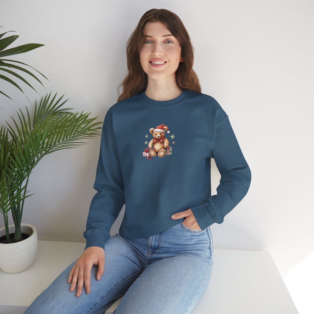 Christmas Teddy Sweatshirt – Cute Santa Bear Holiday Crewneck