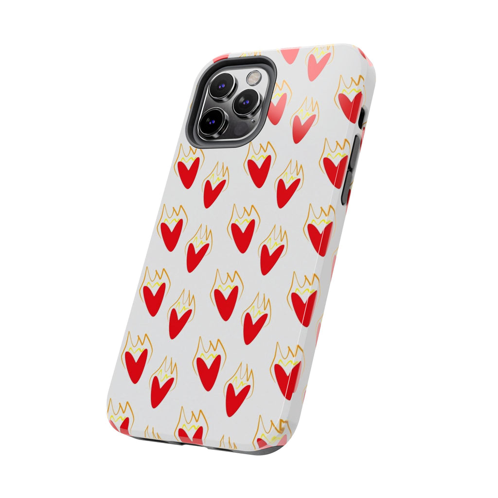 Tough Phone Case — Red Flaming Heart Pattern