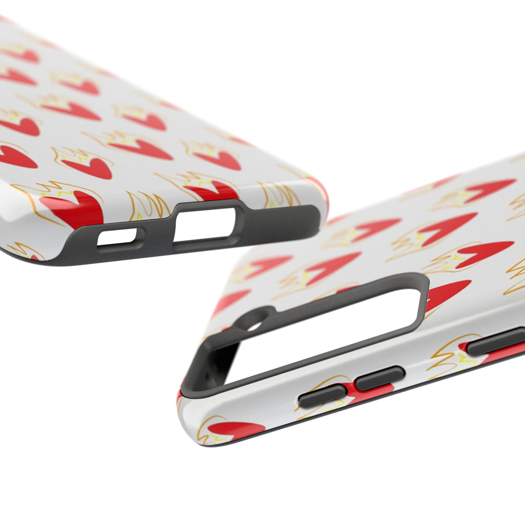 Tough Phone Case — Red Flaming Heart Pattern
