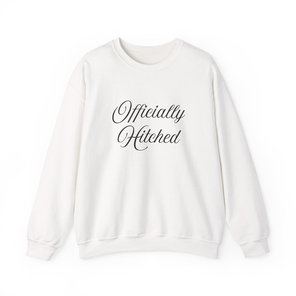 Officially Hitched Crewneck Sweatshirt for Newlyweds