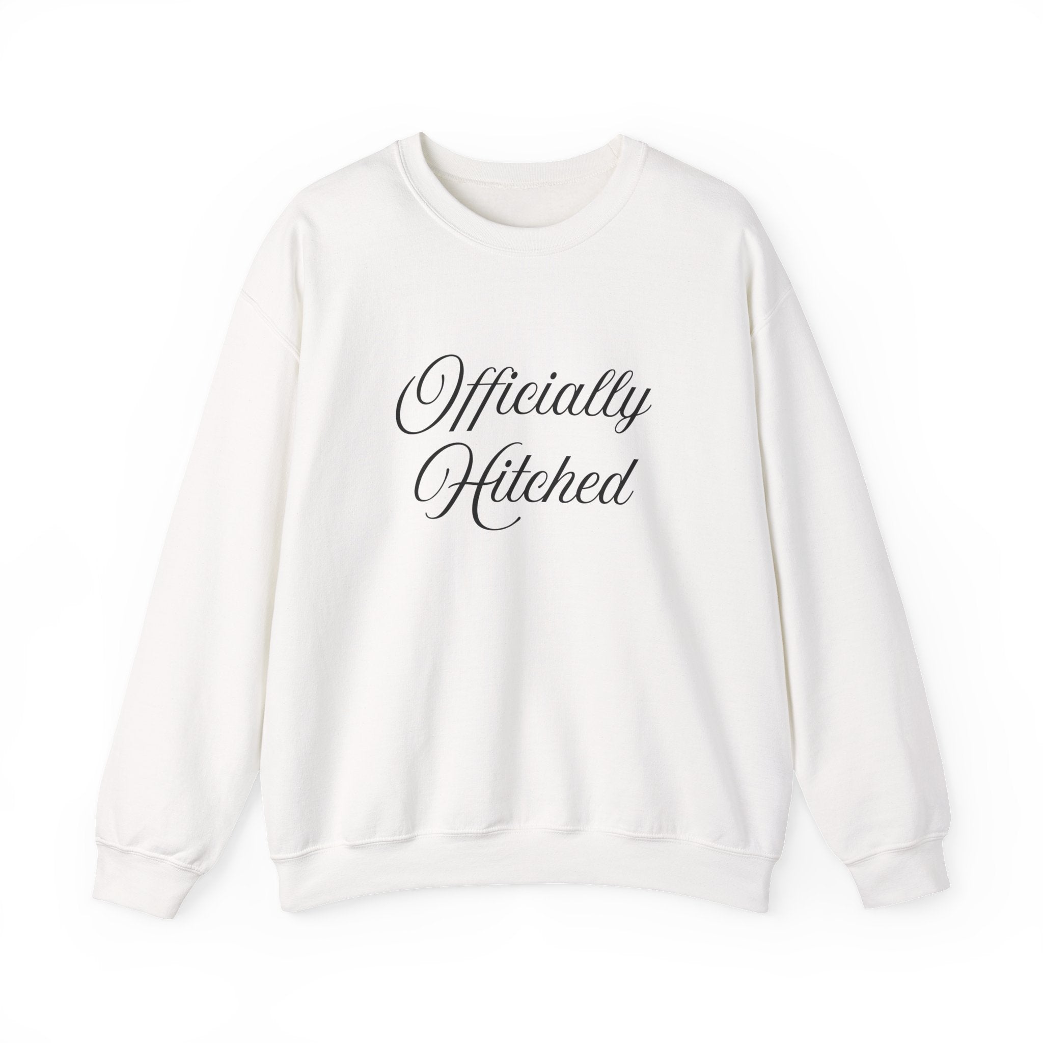 Officially Hitched Crewneck Sweatshirt for Newlyweds