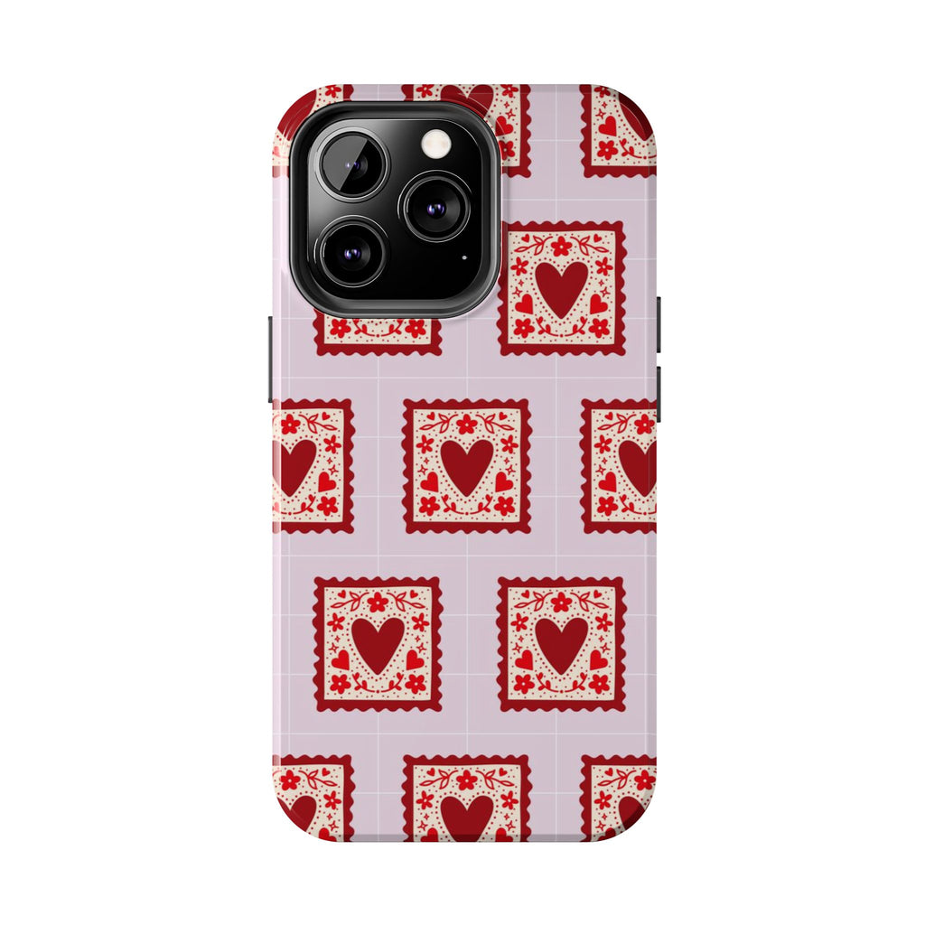 Red Heart Stamp Tough Phone Case