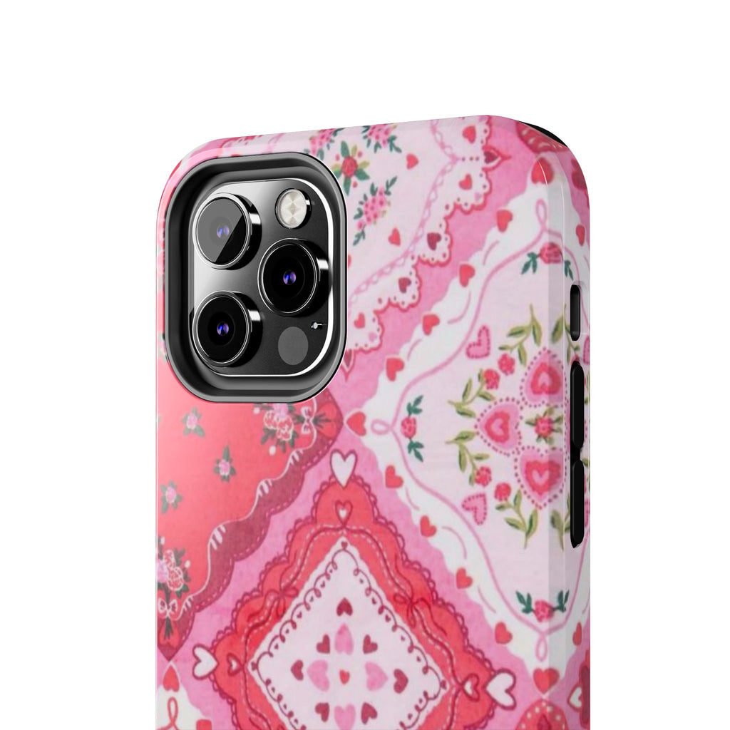 Pink Bandana Heart Tough Phone Case