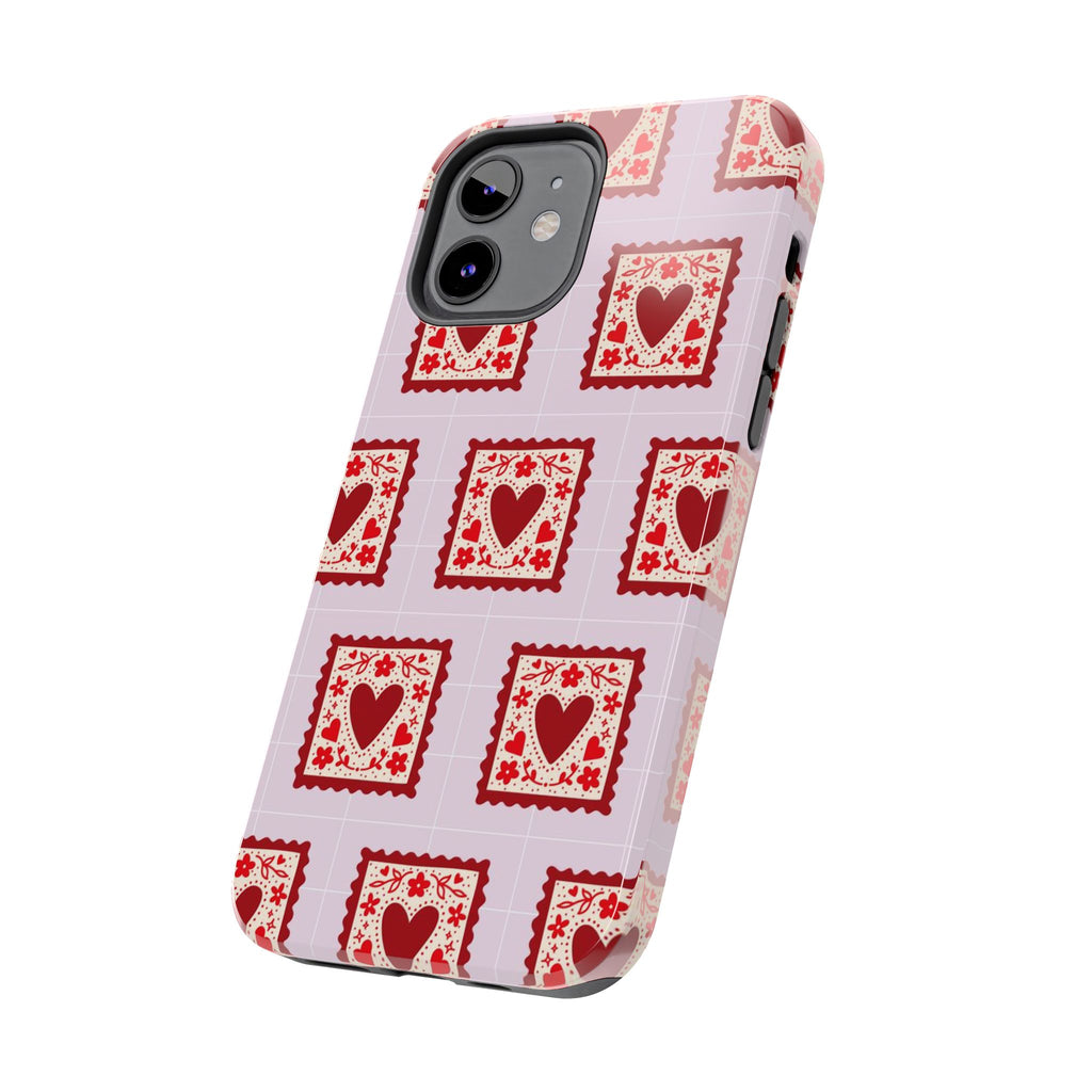 Red Heart Stamp Tough Phone Case