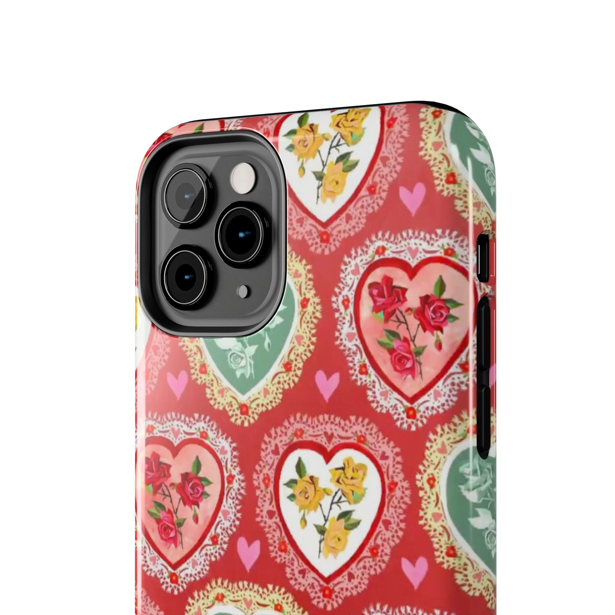 Vintage Floral Heart Tough Phone Case