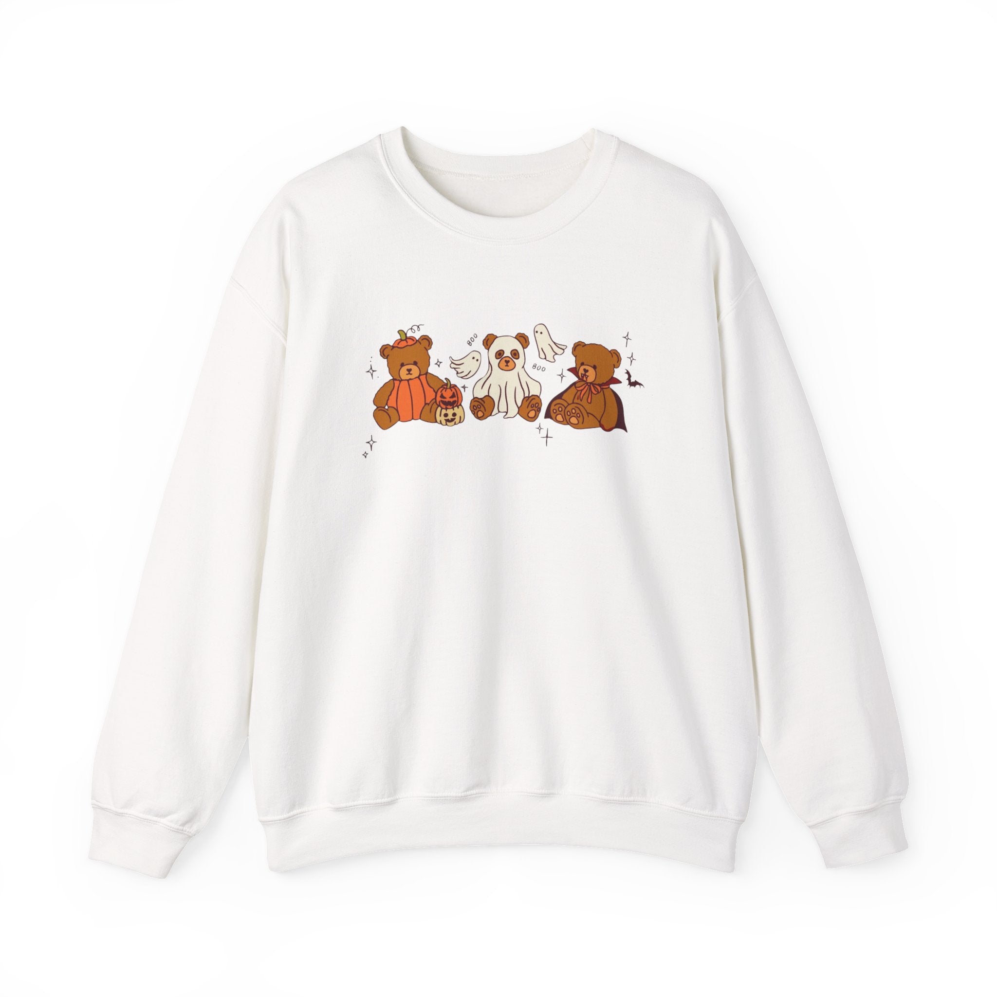 Cozy Halloween Crewneck Sweatshirt with Cute Bears