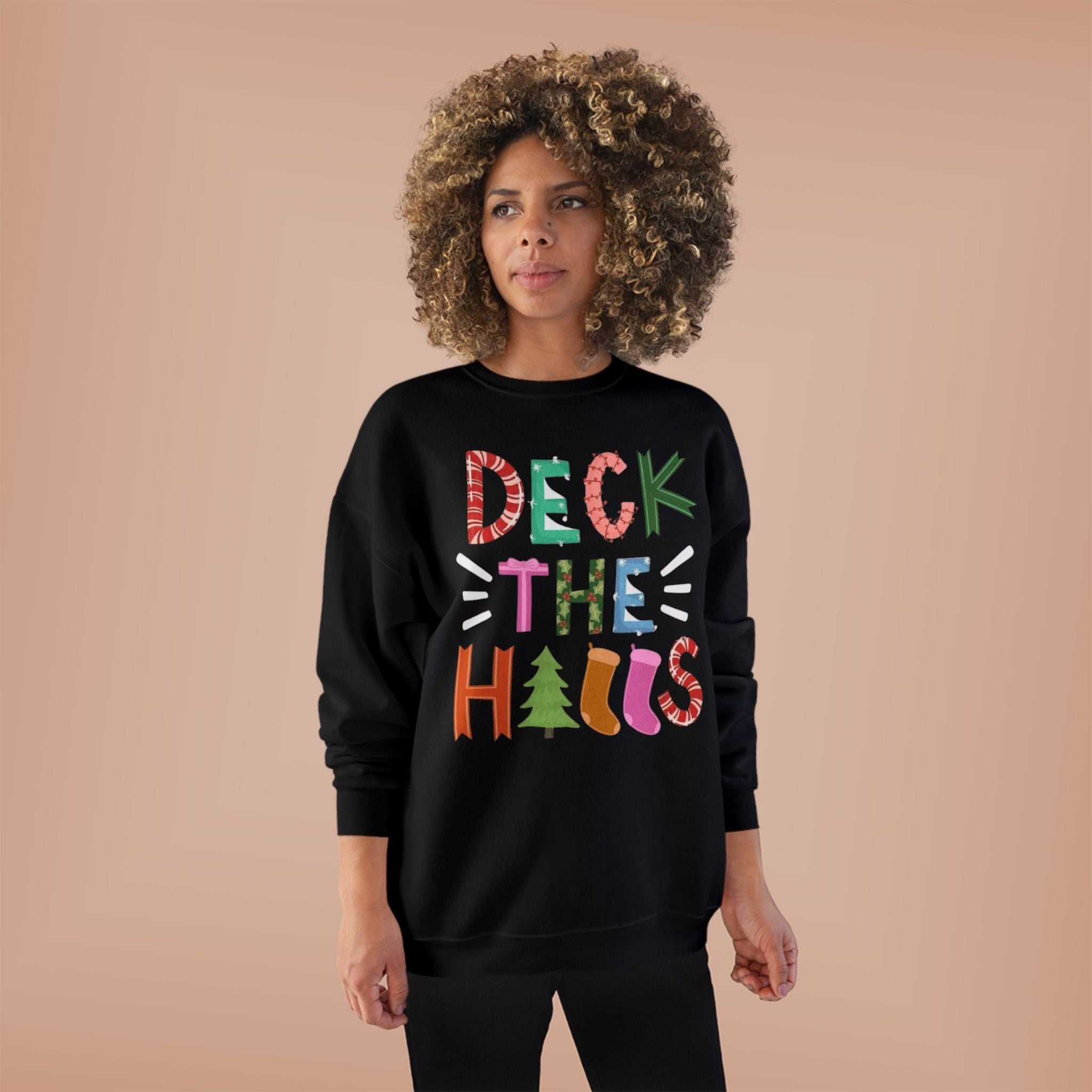 Festive EcoSmart Crewneck Sweatshirt - "Deck the Halls"
