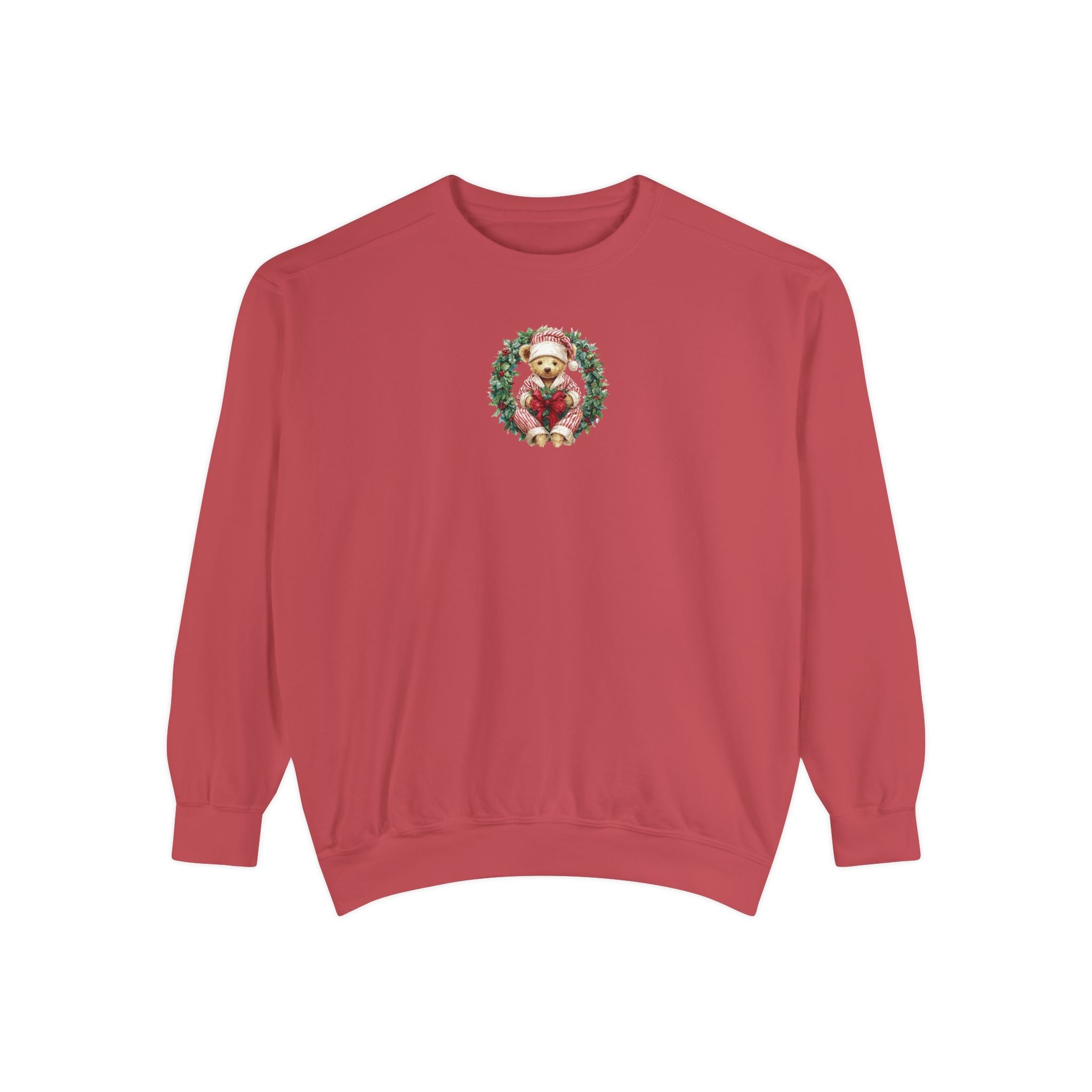 Comfort Color Christmas Teddy Wreath Sweatshirt