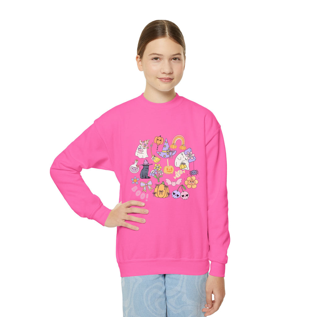 Cute Youth Halloween Charm Crewneck Pullover