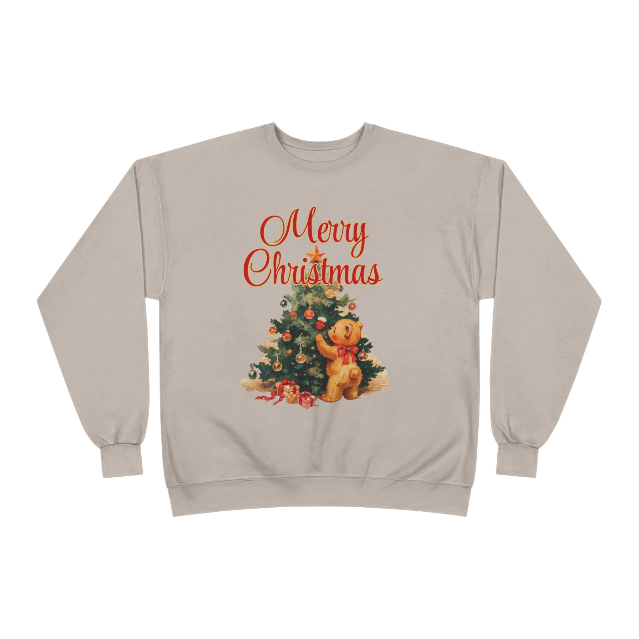 Christmas Tree Teddy Sweatshirt — Vintage Holiday Crewneck