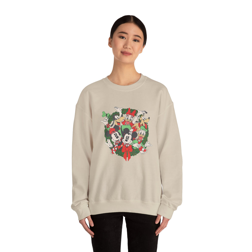 Holiday Crewneck Sweatshirt — Mickey & Friends Christmas Wreath