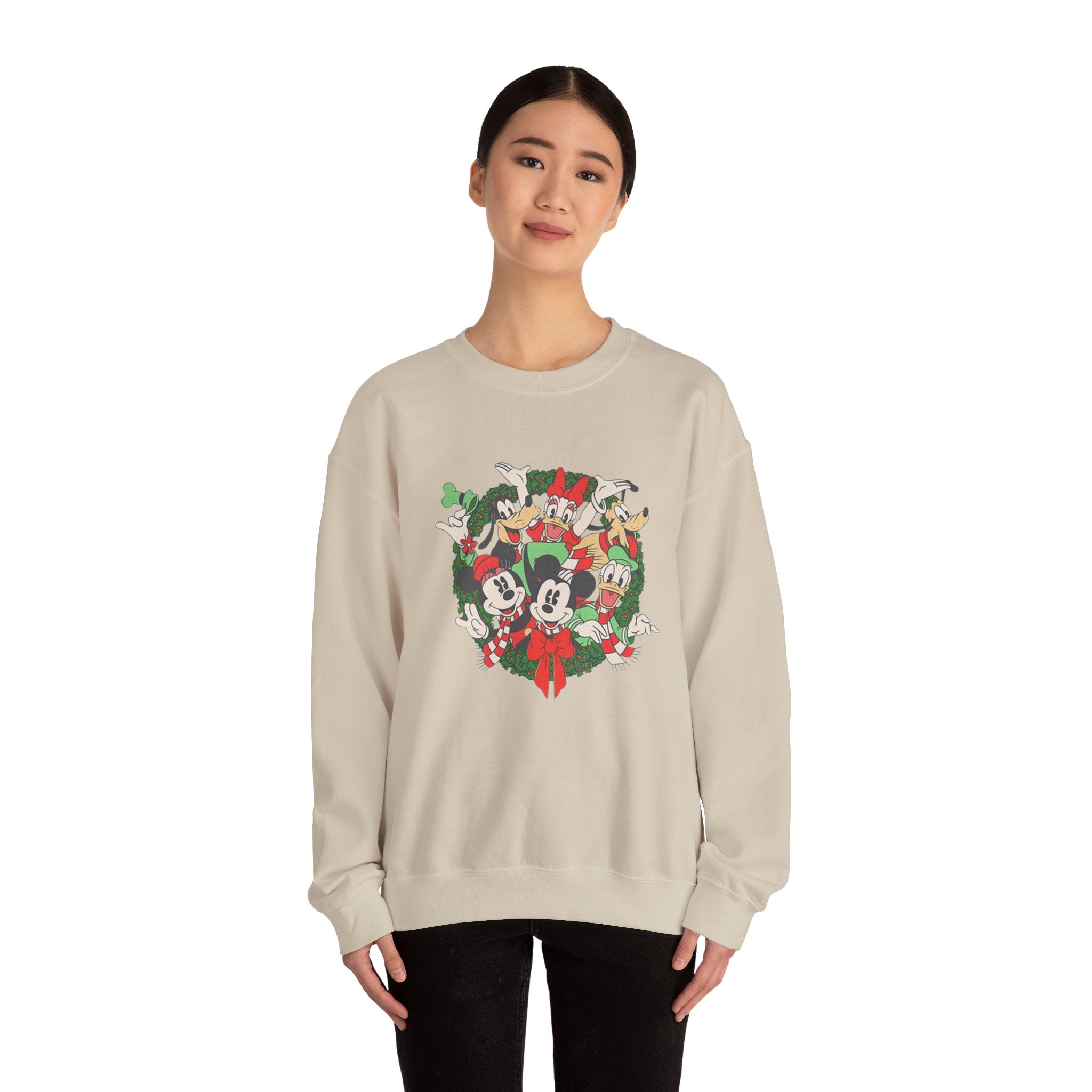 Holiday Crewneck Sweatshirt — Mickey & Friends Christmas Wreath