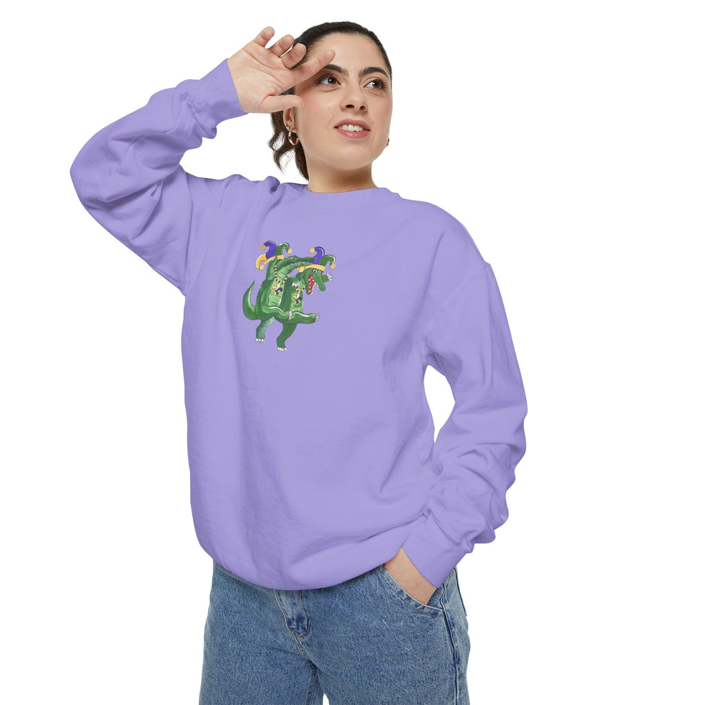 Mardi Gras Dancing Gator Crewneck Sweatshirt