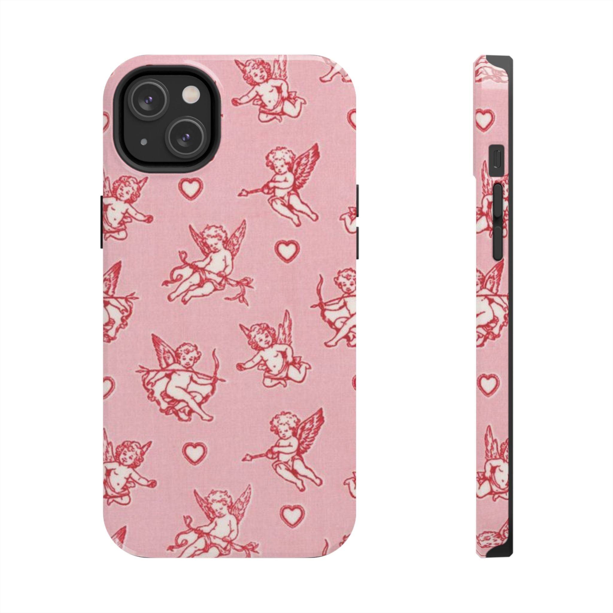 Pink Cupid Pattern Tough Phone Case – Valentine’s Day Protective Case