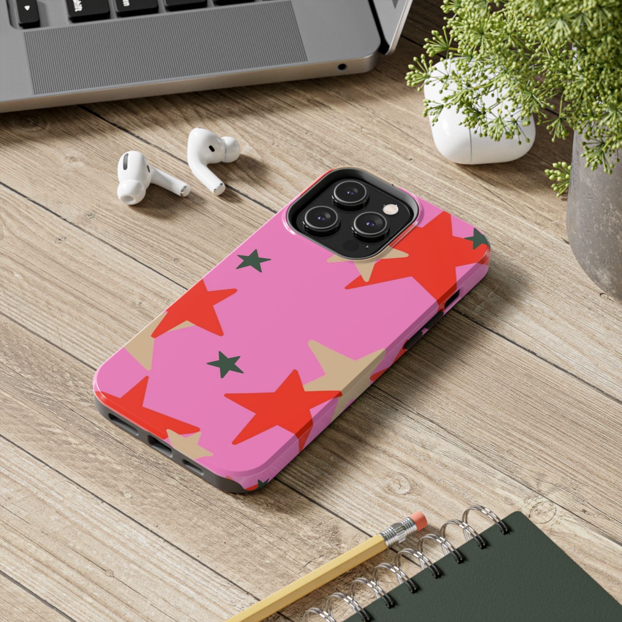Pink Star Pattern Tough Phone Case