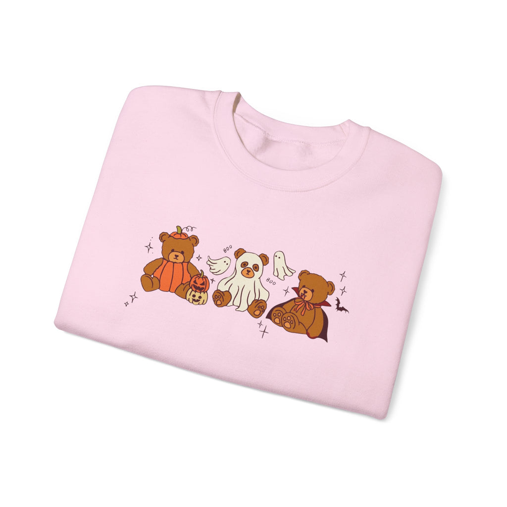 Cozy Halloween Crewneck Sweatshirt with Cute Bears