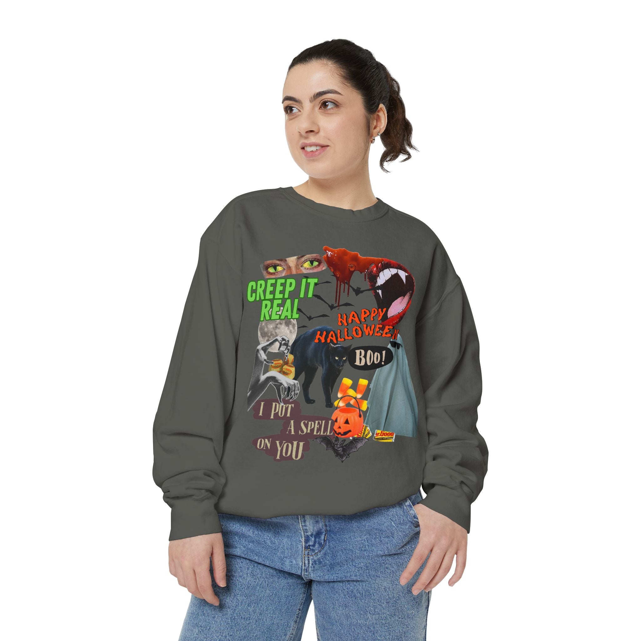 Halloween Charm Garment-Dyed Sweatshirt