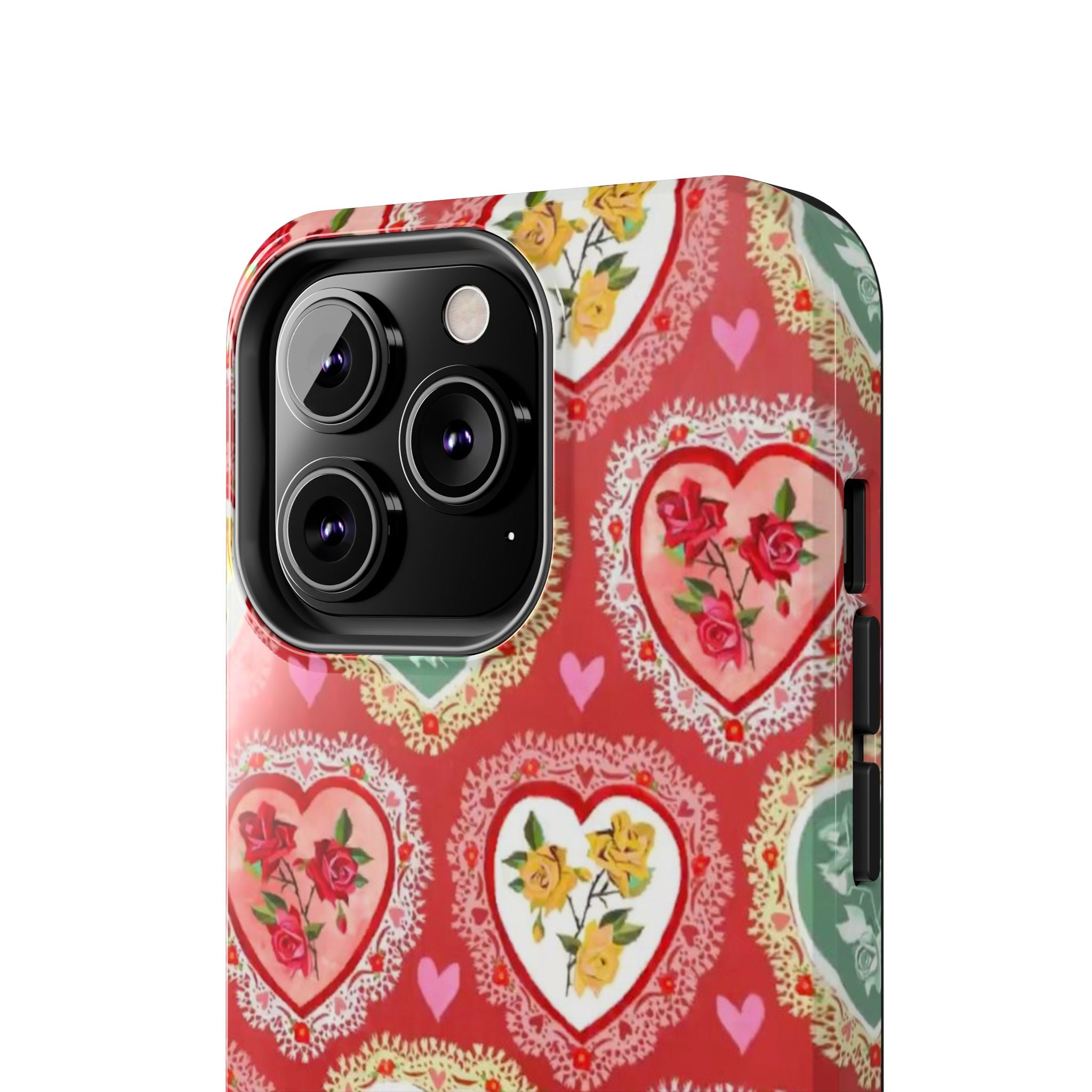 Vintage Floral Heart Tough Phone Case