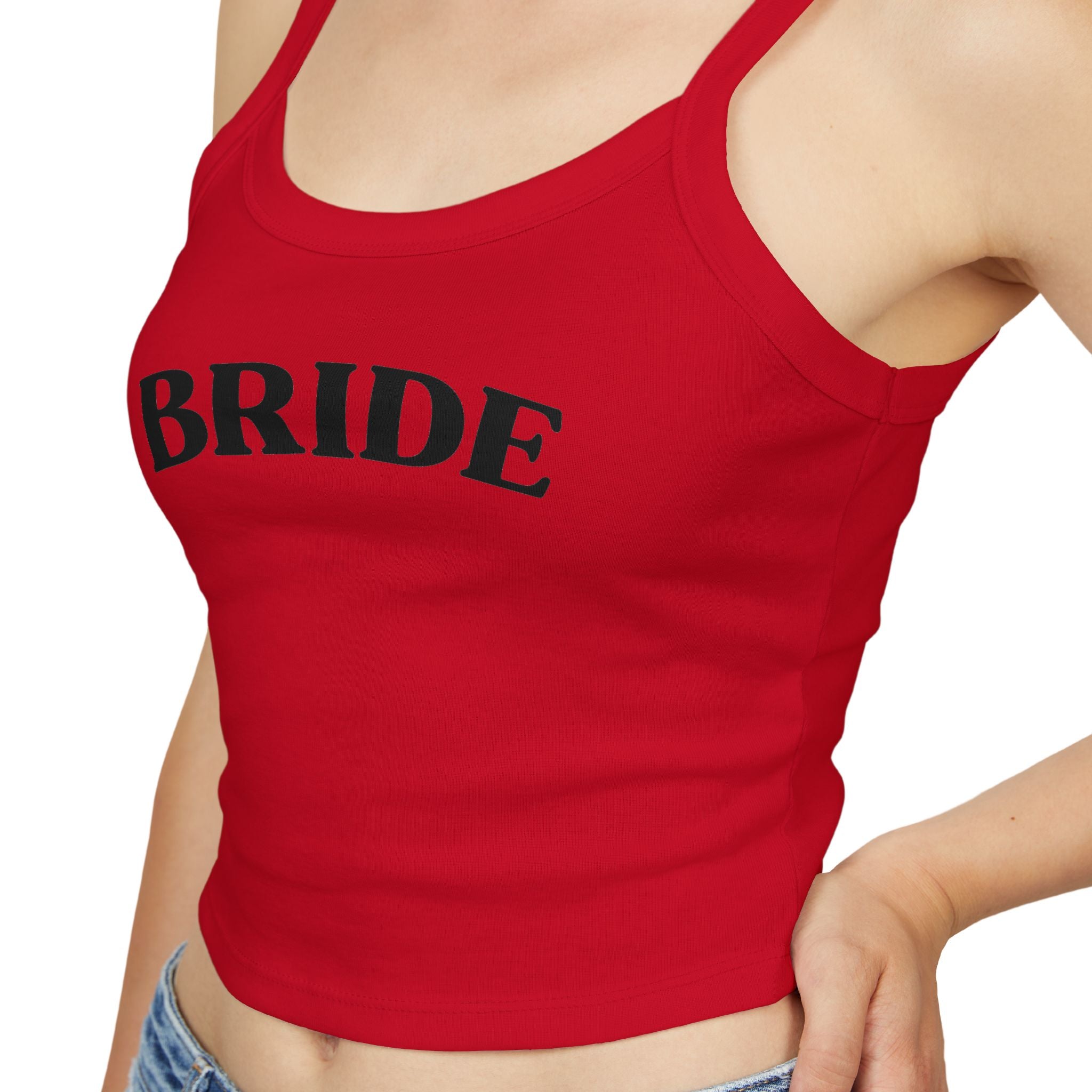 Bridal Bride Spaghetti Strap Tank Top, Wedding Top, Bridal Shower Gift, Bachelorette Party Outfit, White Tank for Brides