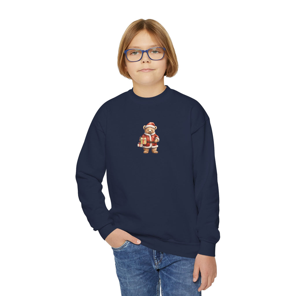 Youth Crewneck Sweatshirt — Cute Vintage Santa Kids Christmas Sweatshirt