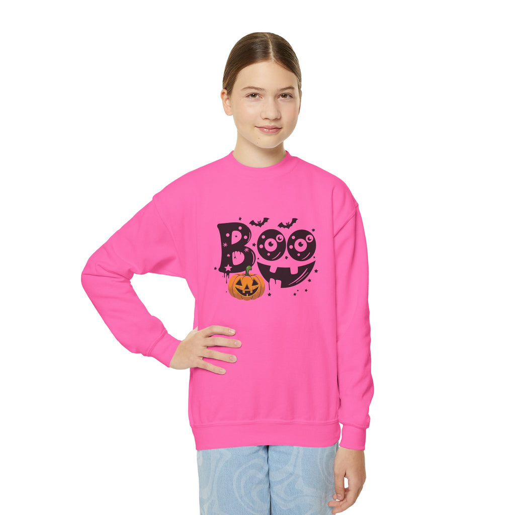 Youth Boo Crewneck Halloween Sweatshirt