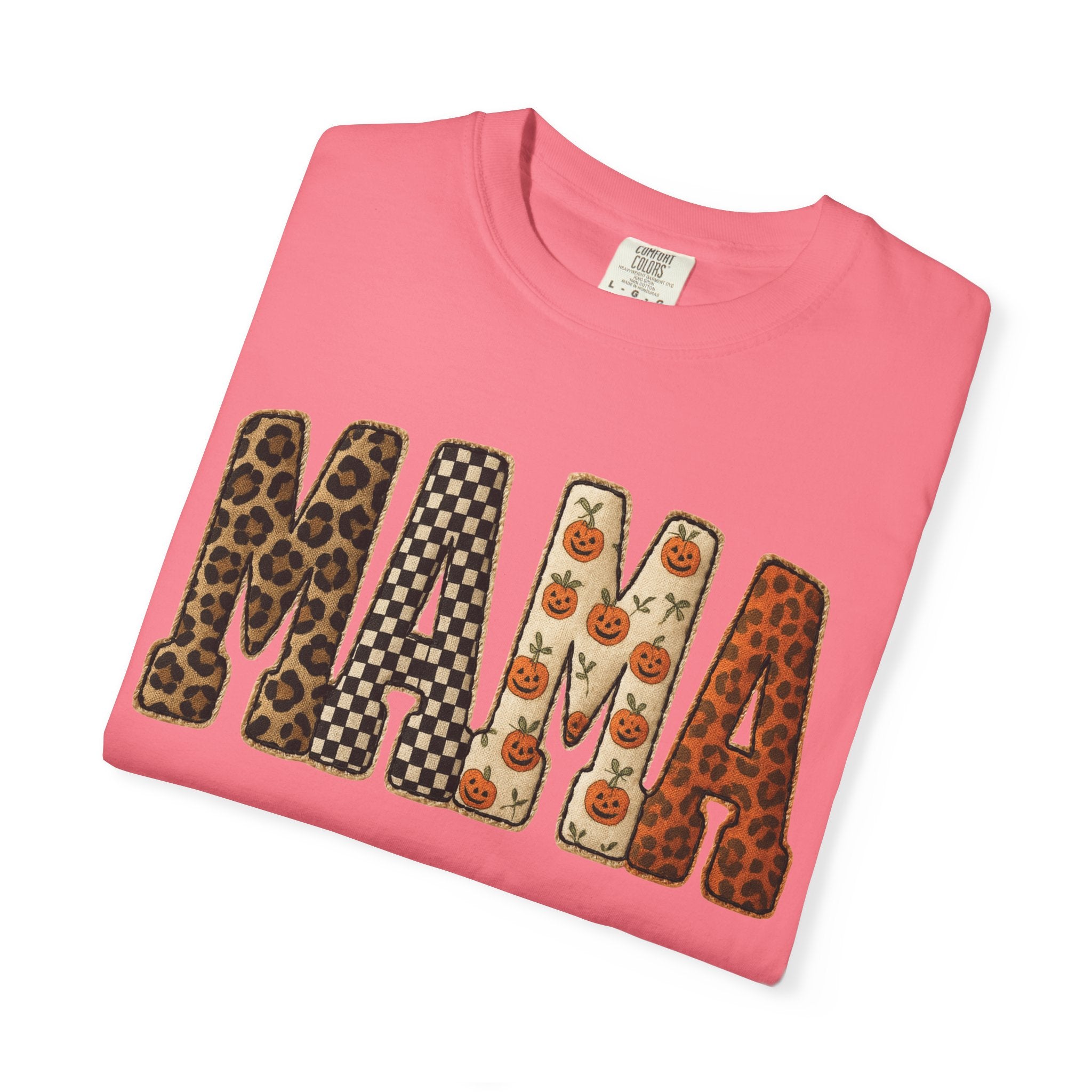 Mama Floral Garment-Dyed T-Shirt, Cute Gift for Moms, Casual Wear, Mother's Day, Family Celebrations, Everyday Comfort