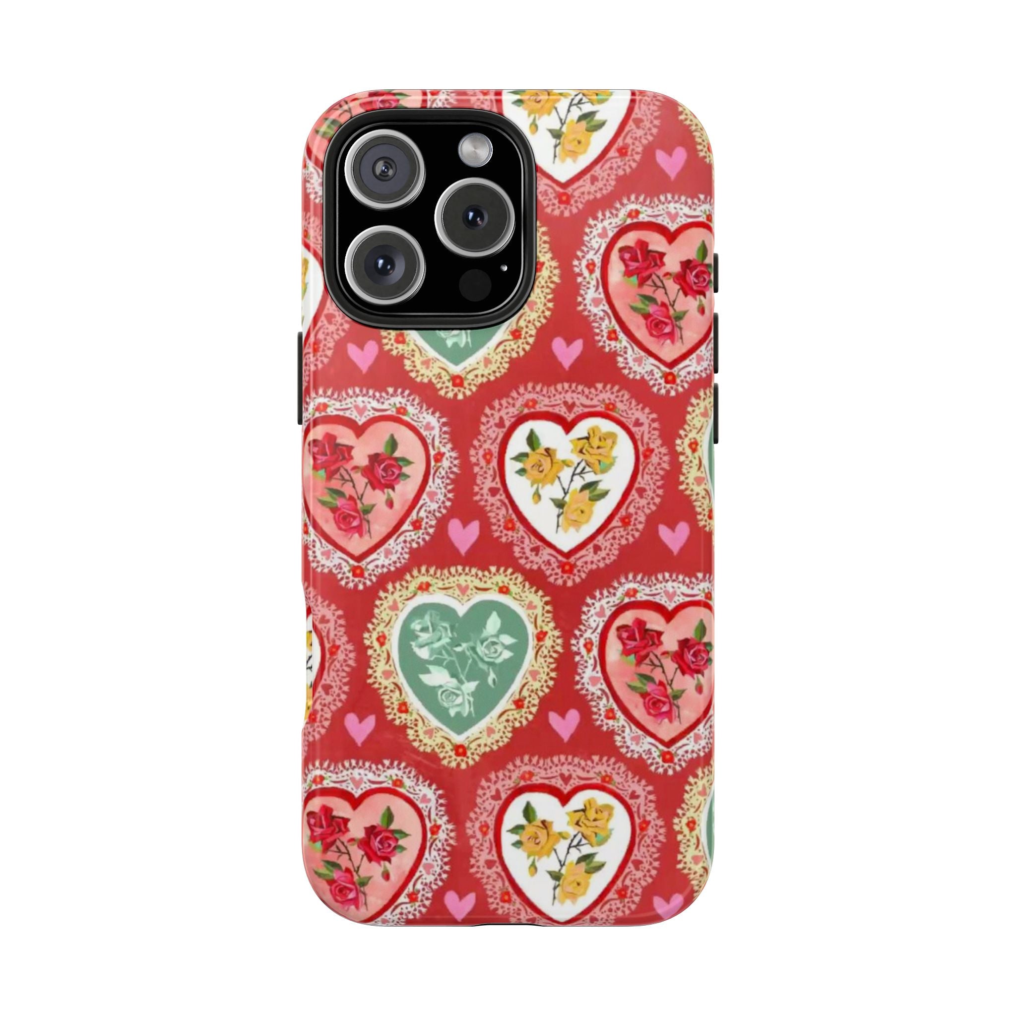 Vintage Floral Heart Tough Phone Case