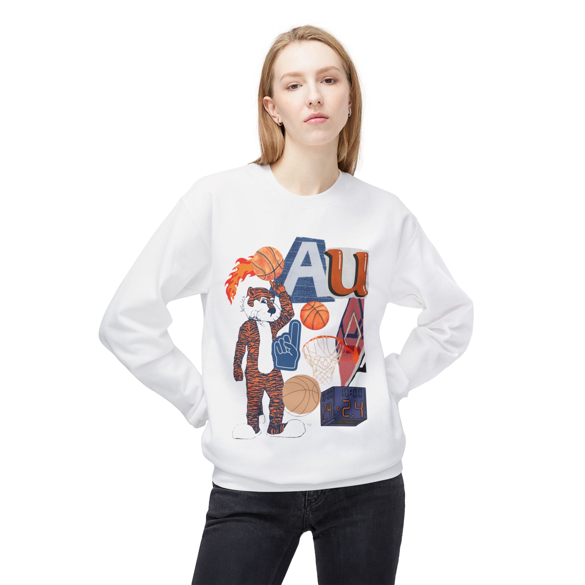 AU Basketball Fan Crewneck Sweatshirt - Unisex Midweight Fleece