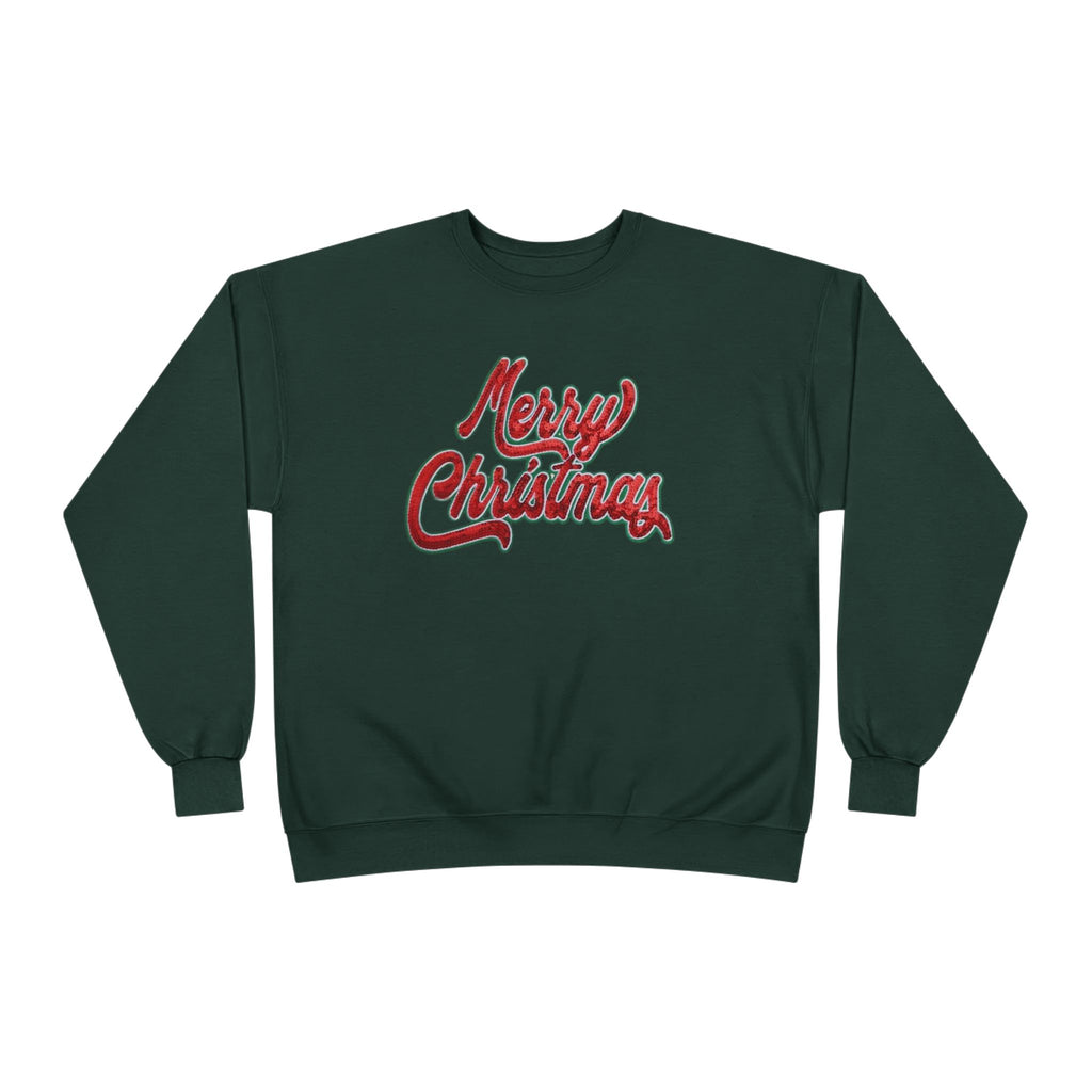 Merry Christmas Crewneck Sweatshirt — Retro Sequin Holiday Sweater